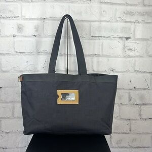 Acne Studios Post Ripstop Nylon & Suede Tote Black